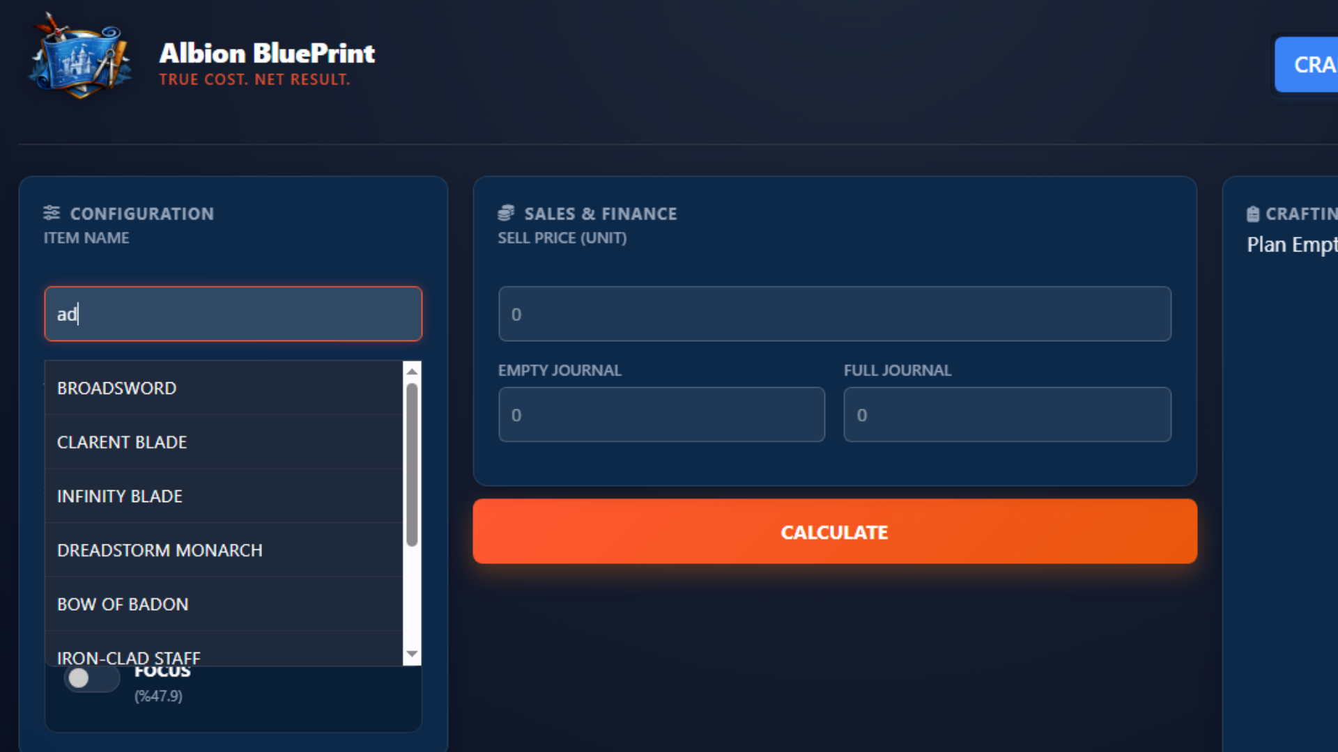 Albion Online Calculator | Crafting, Refining & Profit Tool